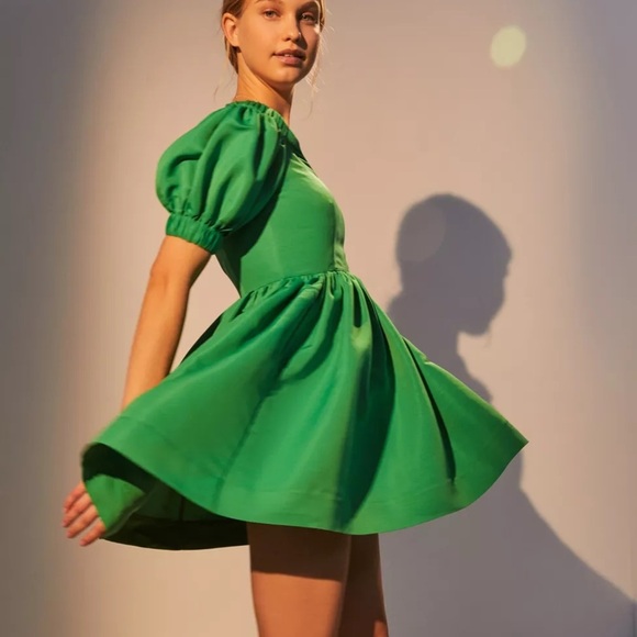 Perseverance London Ottoman Puff Sleeve Mini Dress - Size 6 - Picture 3 of 8